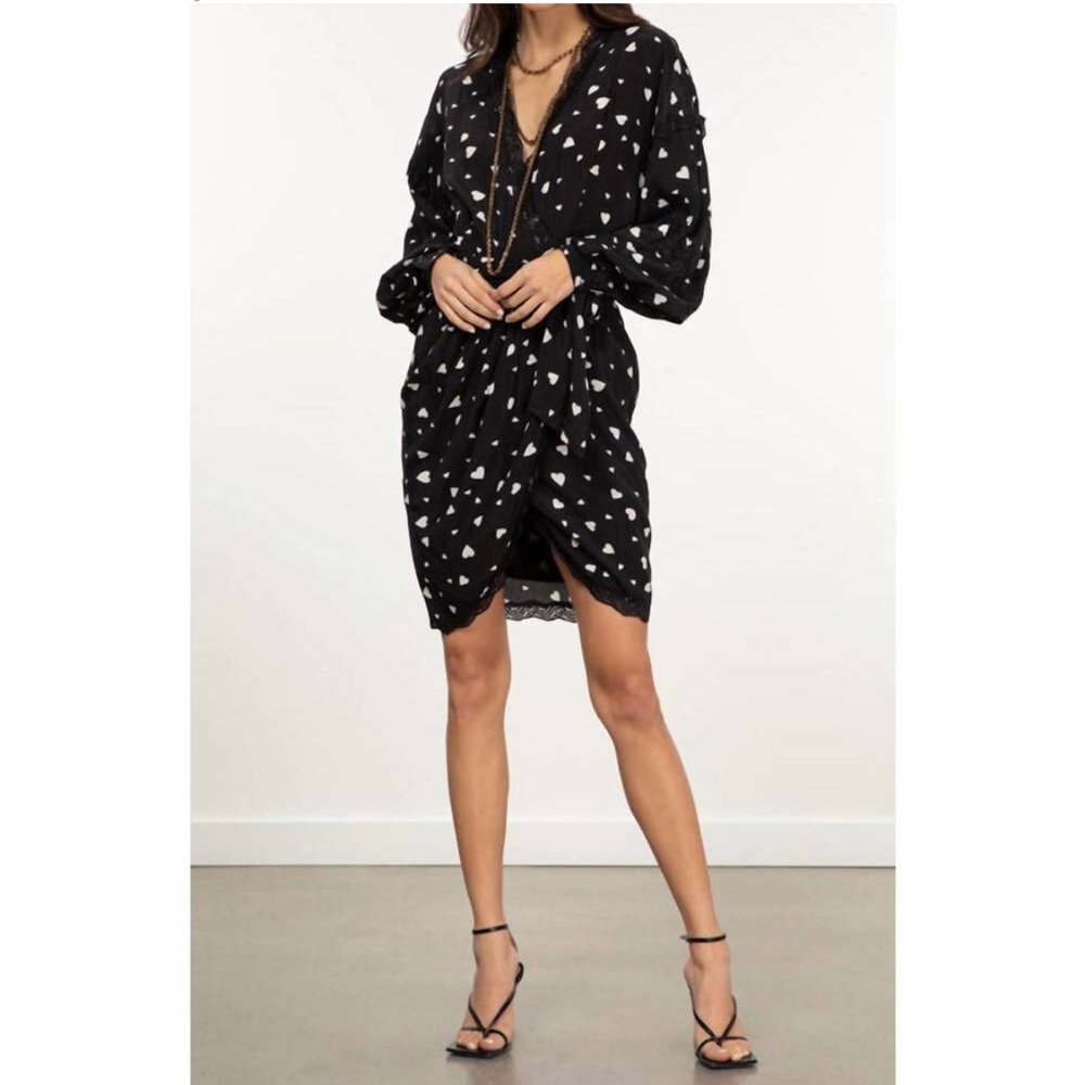 ESSENTIEL ANTWERP zuffalo lace detail wrap dress in black NEW Size 6